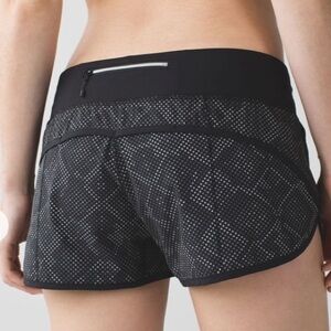 Lululemon Athletica Black and White speed  Shorts size 2 limited edition
